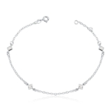 Pulseira Feminina de Prata 925 Losango com zircônias