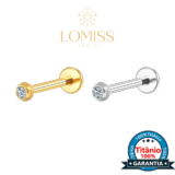 Piercing Helix Conch Labret Titânio Pvd Lapidada Com Zircônia Cravada Rosca Interna