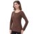 Z&D Lingerie Blusa Termica feminina Segunda Pele Térmica Manga Longa com Proteção tamanho único listrada lmny03