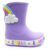 Galocha Bota Infantil Plugt Menina Confortável Leve Macio Nuvem Arco Iris Glitter Lilás