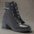 Coturno Feminino Stessy Shoes Bota Cano Baixo Salto Tratorado Brilho Strass Nó Confortável Original