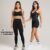 Kit de academia top alcinha e calça legging básica fitness + macaquinho detalhe em vivo