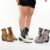 Bota Texana Country Bico Fino Salto Baixo Cano Médio Curto Coturno Metalizado Moda Blogueira