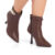 Bota Feminino Stessy Shoes Cano Curto Bico Fino Salto Alto Lesma Metalizada Elegância Chic