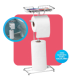 Porta Papel Higiênico Dispenser Porta Celular Banheiro Lavabo Decoração Cromado Arthi