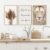 Kit 3 Quadros Decorativos Leão Frase Motivacional e Pampas – Estilo Boho Minimalista Sala Quarto