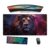Mouse Pad Gamer Borda Costurada Estampado Leão Colorido