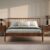 Cama de Casal Madeira 140x190cm Cabeceira Ripada Castanho Apoana