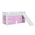 Cama Infantil com Escorregador Elevada Branco/Cortina Rosa – Completa Móveis