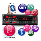 Som Automotivo Rádio FM Usb Bluetooth E Leitor De Cartão Sd Carro Som Carro Mp3