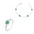 Conjunto Anel e Pulseira de Prata 925 Coração com zircônias Verde Esmeralda