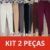 Kit 02 Calça Legguing Com Pezinho Cintura Alta Moda Estilosa Elegante Gringa