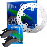 Disco Freio Traseiro + Pastilha Yamaha Fazer 250 2004 2005 2006 2007 2008 2009 2010 até 2017 Cobreq