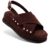 Sandália Feminina Lumiss Flatform Camurça Confortável Rebite Marrom