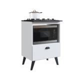 Balcão para Cooktop 4 Bocas 1 Porta Basculante e Espaço para Forno Bogotá Branco – Art In Móveis