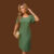 Vestido Fresco Com Manga Feminino fresco liso elagante confortavel
