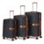 Kit 3 Malas Preto Anac Puxador Rodinha 360 Viagem Bordo TSA