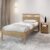 Cama de Solteiro para Colchão 88 x 188 cm Multimóveis CR35014 Amendoa/Branca