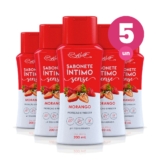 Kit 5 Sabonete Íntimo Sense Morango 200ml Belkit