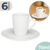 Jogo 6 Xícaras com Pires Cafezinho Expresso Longo 75ml Branco Oxford Porcelana