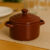 Mini Caçarola Cerâmica Marrom Esmaltada 250ml Moderna Panelinha Para Festa Buffet Servir
