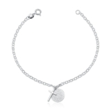 Pulseira Feminina de Prata 925 Cruz e Pai Nosso