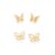 Kit Birncos Borboleta Rommanel Para Primeiro Segundo Furo Banhado Ouro 18k 527367