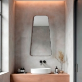 Espelho Grande Orgânico Pinterest 60×110 Lapidado Decorativo Quarto Sala Lavabo Banheiro c/ Suporte
