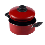 Panela Caçarola Antiaderente Com Tampa 18Cm 1,9L Vermelho Nacional