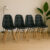 Conjunto 4 Cadeiras Estofadas Para Mesa De Jantar Charles Eames Eiffel Botone Preta Base Madeira