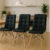 Conjunto 3 Cadeiras Estofadas Confortável Para Mesa De Jantar Cozinha Charles Eames Gomos Preta