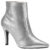 Bota Feminina Salto Fino Cano Curto com Zipper Moda Blogueira Prata 174