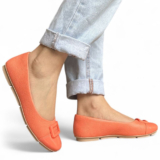 Sapatilha Feminina Coral Bico Redondo com Textura e Verniz Comfortflex 2463422-1