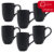 Jogo 6 Canecas Café Chá 350ml Flat Onix Preto Acetinado Oxford
