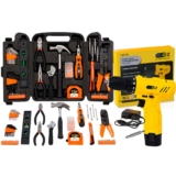 Kit Jogo De Ferramentas 129 Pçs e Maleta The Black Tools + Parafusadeira Furadeira 12v 3/8 Pb3000 Oz