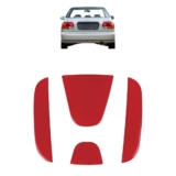 Aplique Porta Mala Pequeno Civic 1997 a 2003 Logo Honda Vermelho
