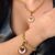 Conjunto Colar e Pulseira Medalha de Coração Perolada Resinado Sofisticado de Alta Qualidade