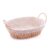 Kit 15 Cesta Oval com Alça em Papel com Forro em Tecido 29cm x 20cm x 12cm – Wolff