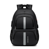 Mochila Cabo De Aço Reforçada Notebook Reflexiva Anti Furto Saida Cabo Aux Usb Fone Ouvido