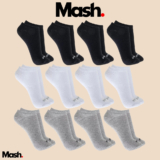Kit Com 12 Pares de Meias Sport Mash Cano Curto em Algodao Unissex Para Corrida Caminhada