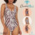 Maio Banho de Mar de Alta Compressao Sem Bojo Estampado Efeito Zero Barriga Modela Reduz Moda Praia
