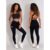 Conjunto Feminino Poliamida Legging Bolso Recorte 3D + Top Fitness