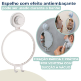 Espelho Antiembaçante Para Box Banheiro Barbear Anti Vapor Ventosa Branco
