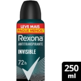 Desodorante Antitranspirante Aerosol Rexona Men Invisible 250 ml