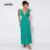 Lovito Vestido Feminino Longo Tecido Texturizado LB79BRL108