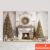 Painel de Natal Decoração Fundo Fotográfico Natalino Cenário Lareira Dourado Fotos Tecido Sublimado