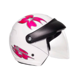 Capacete aberto Taurus Wind Visor Femme Branco e Pink com viseira acoplada