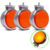 Kit 3 Lanternas Bojuda Foguinho LED Âmbar Laranja Cromada 12V 24V