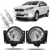 Par Farol Milha Fiat Grand Siena 2012 2013 2014 á 2018 + Lâmpada