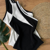 Body Um Ombro Só Bicolor Moda Verão 2024
